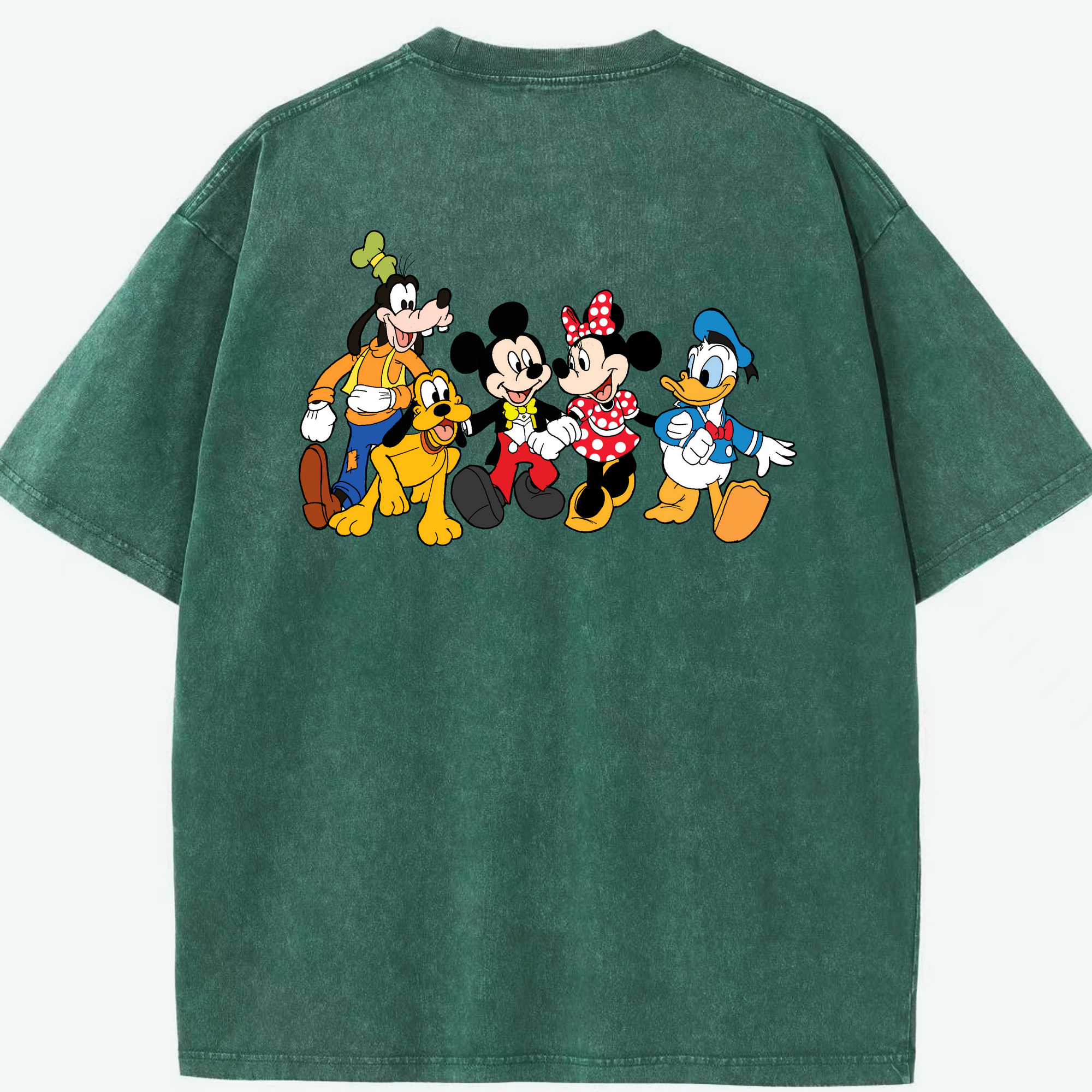 （画像用） ミッキーマウス Mickey Mouse 綿100% ヴィンテージ風 半袖Tシャツ（背面プリント）